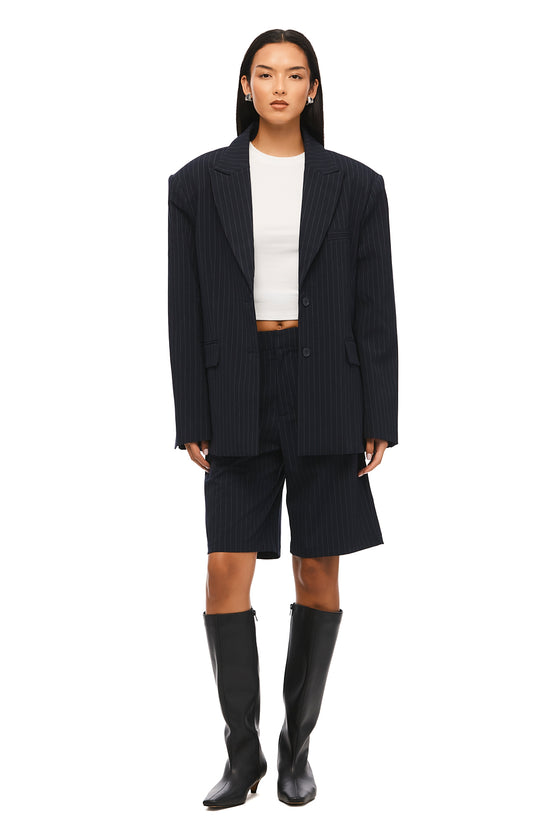 THE ISLA NAVY PINSTRIPE BLAZER