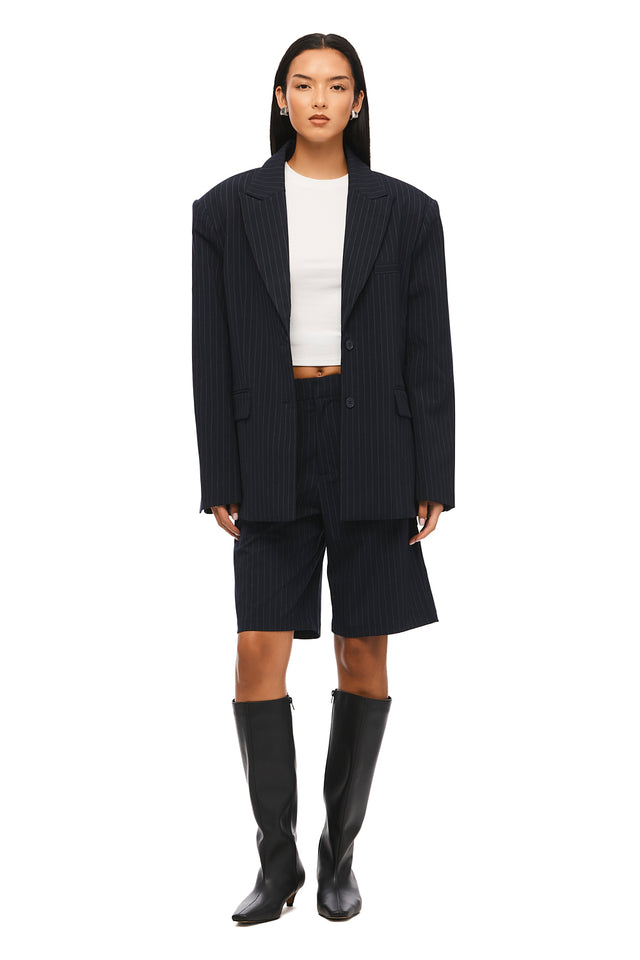 THE ISLA NAVY PINSTRIPE BLAZER 