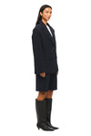 THE ISLA NAVY PINSTRIPE BLAZER | MODEL