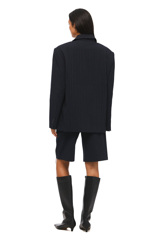 THE ISLA NAVY PINSTRIPE BLAZER 