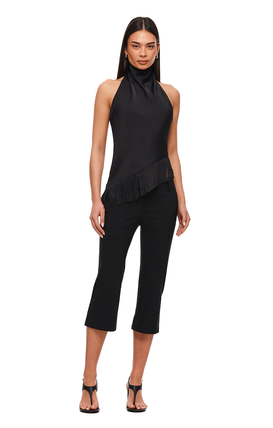THE RIO BLACK FRINGE TOP | MODEL