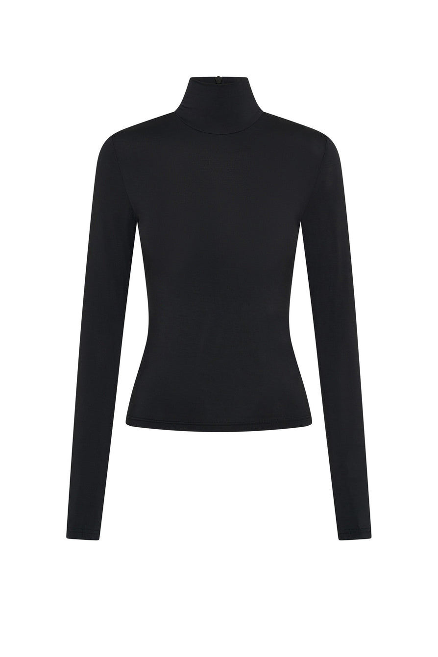 THE TULSA BLACK TURTLENECK TOP | ghost