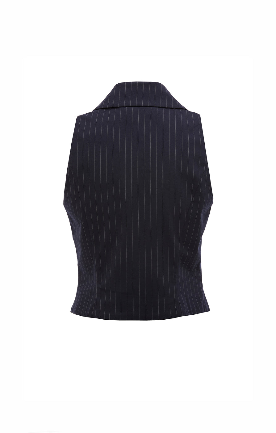 THE WREN VEST PINSTRIPE | ghost