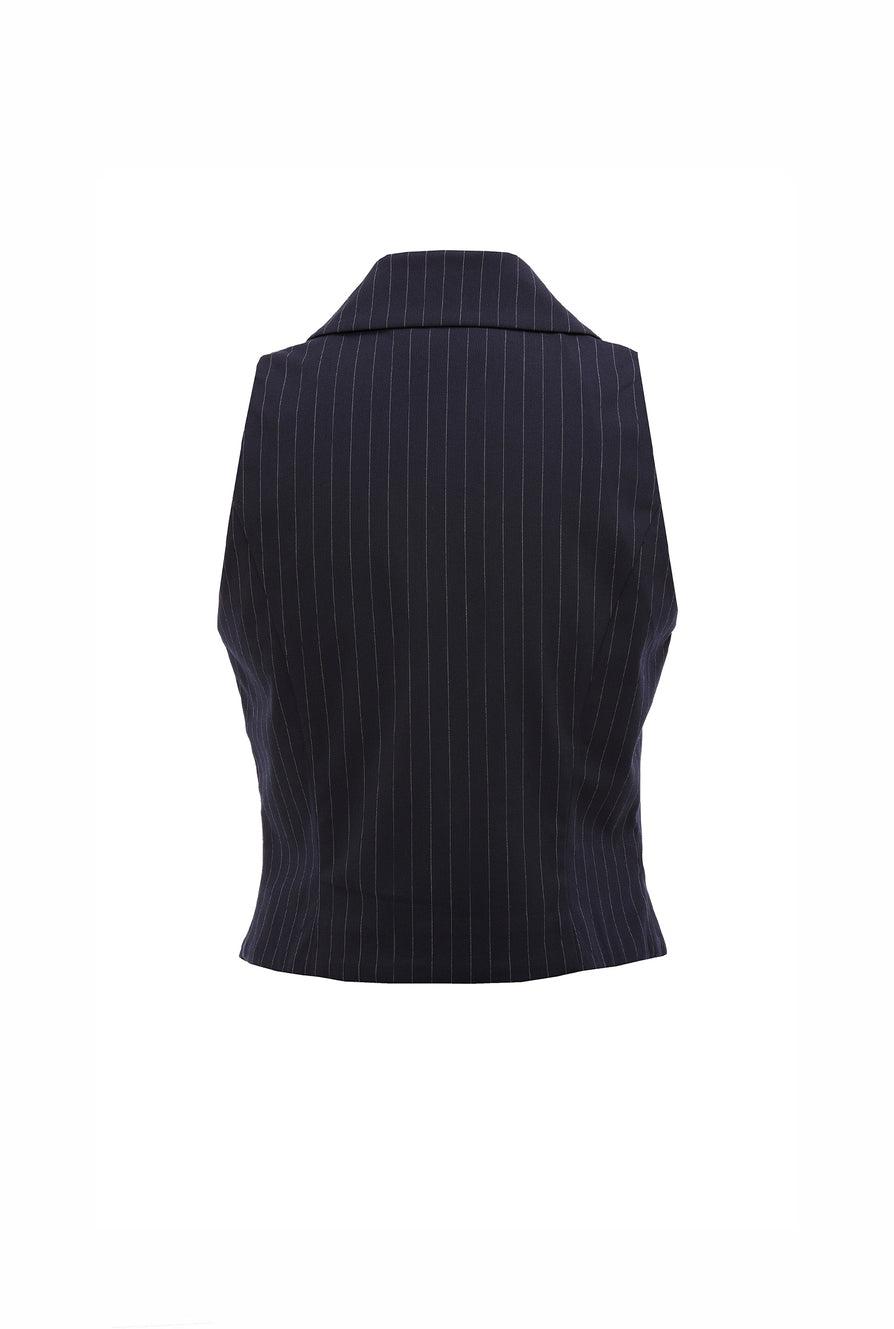 THE WREN VEST PINSTRIPE | ghost