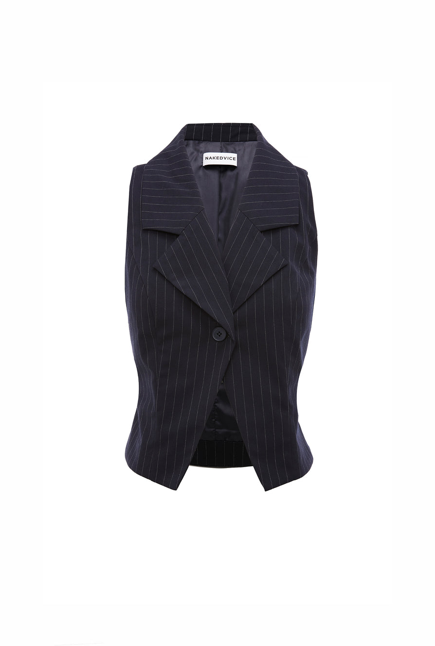 THE WREN VEST PINSTRIPE | ghost