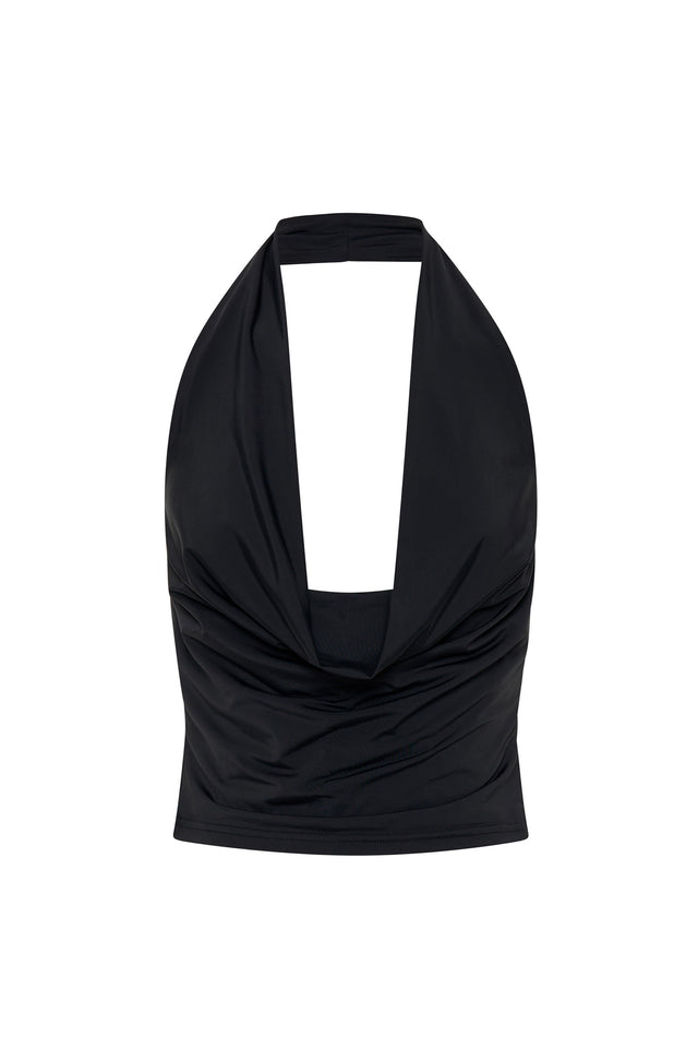 THE ABBY BLACK HALTER TOP 