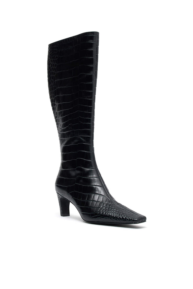 THE ASHER BLACK CROC BOOT