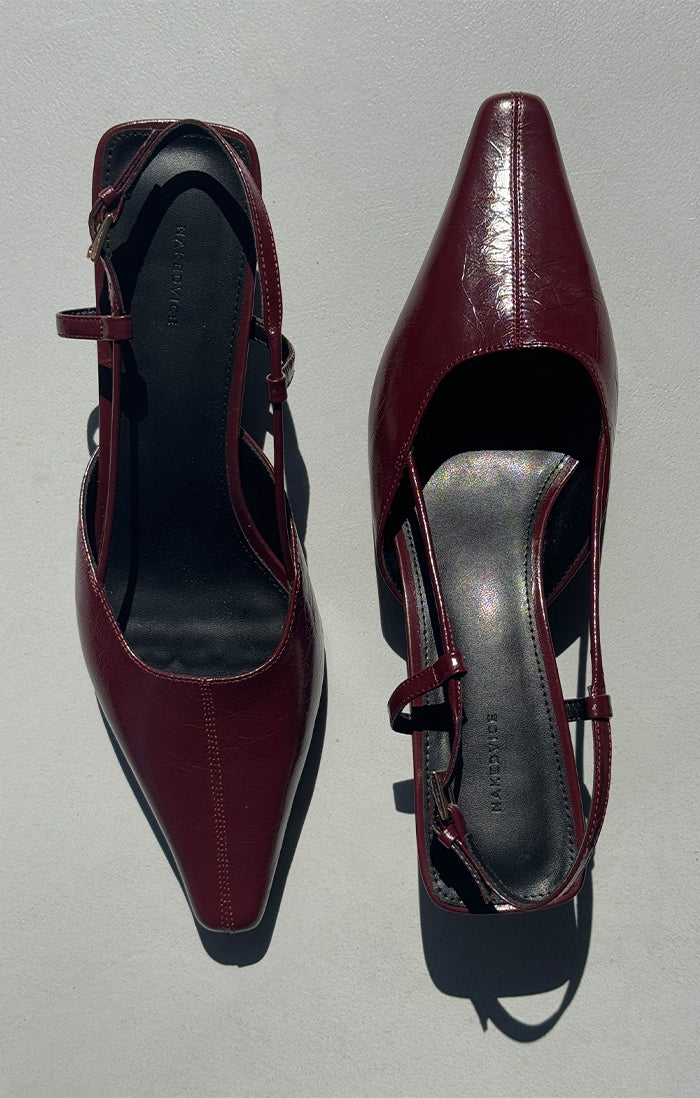 THE DOLLY BURGUNDY HEEL | lifestyle