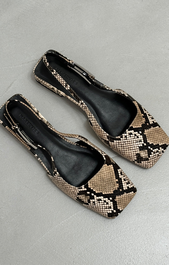 THE PENNY SNAKE PRINT FLAT | lifestyle