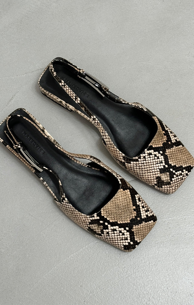 THE PENNY SNAKE PRINT FLAT 