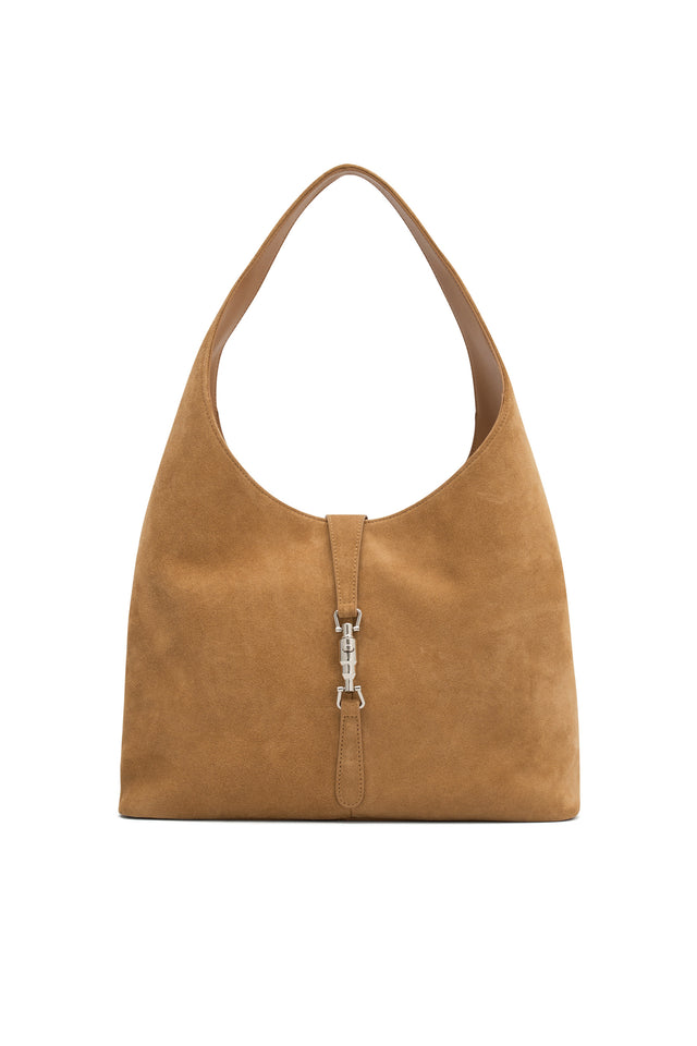 THE PIPER HONEY SUEDE BAG