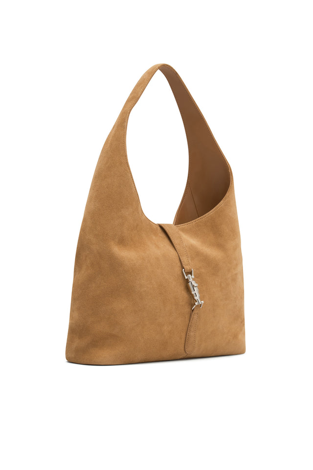 THE PIPER HONEY SUEDE BAG