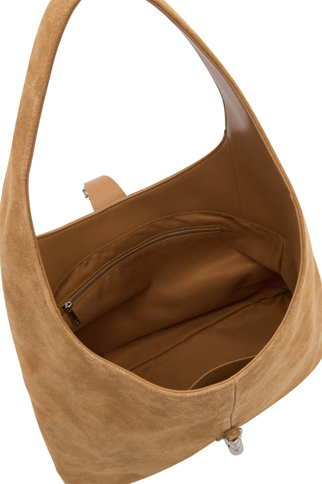 THE PIPER HONEY SUEDE BAG 