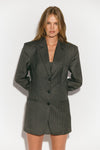 THE SAWYER GREY PINSTRIPE BLAZER | campaign