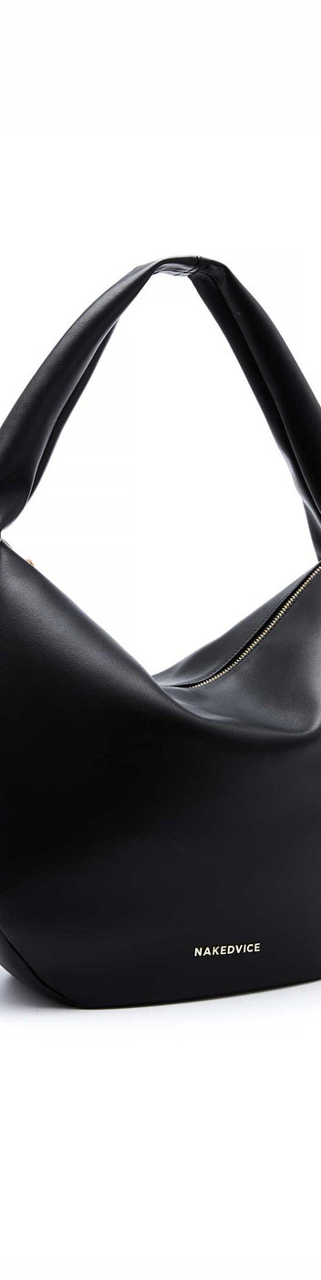 The Zoe | Black Leather Tote Bag | Nakedvice