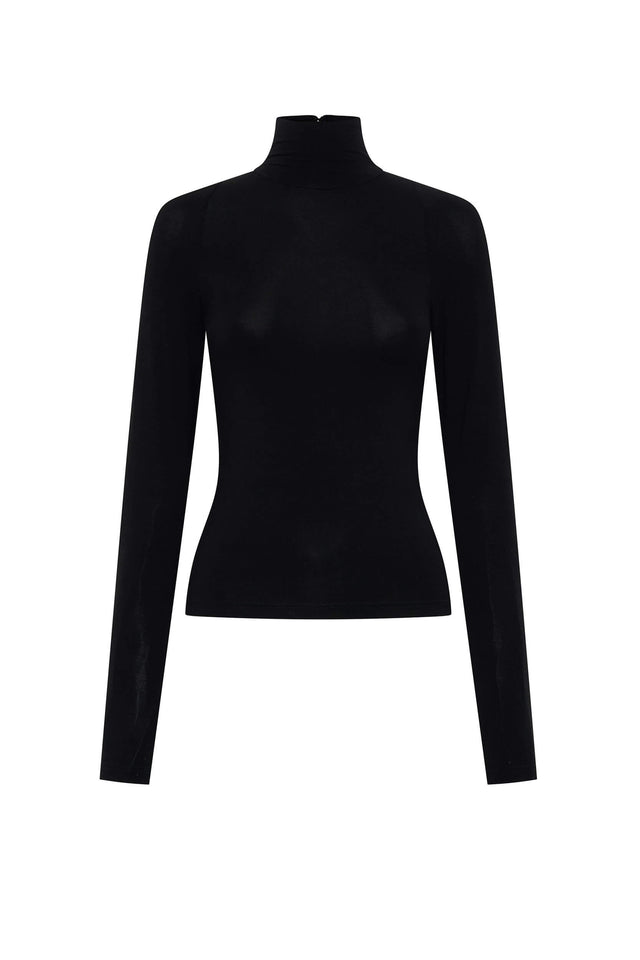 THE TULSA BLACK TURTLENECK TOP 