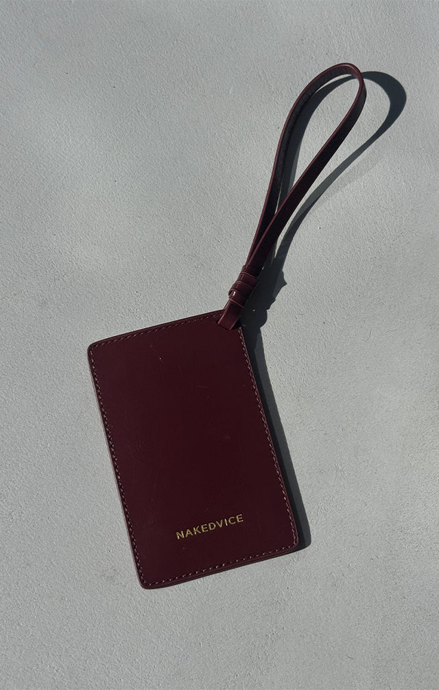 THE VENICE BURGUNDY LUGGAGE TAG 