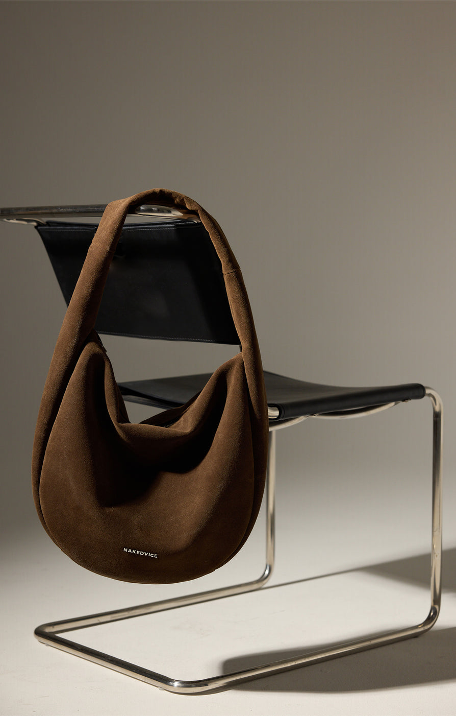 THE ZOE COCOA SUEDE BAG