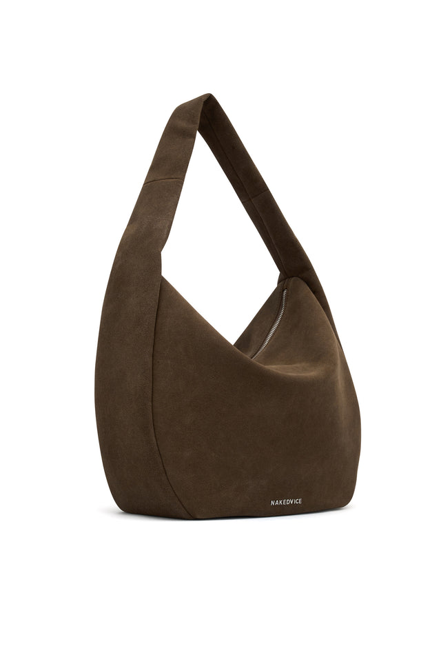 THE ZOE COCOA SUEDE BAG