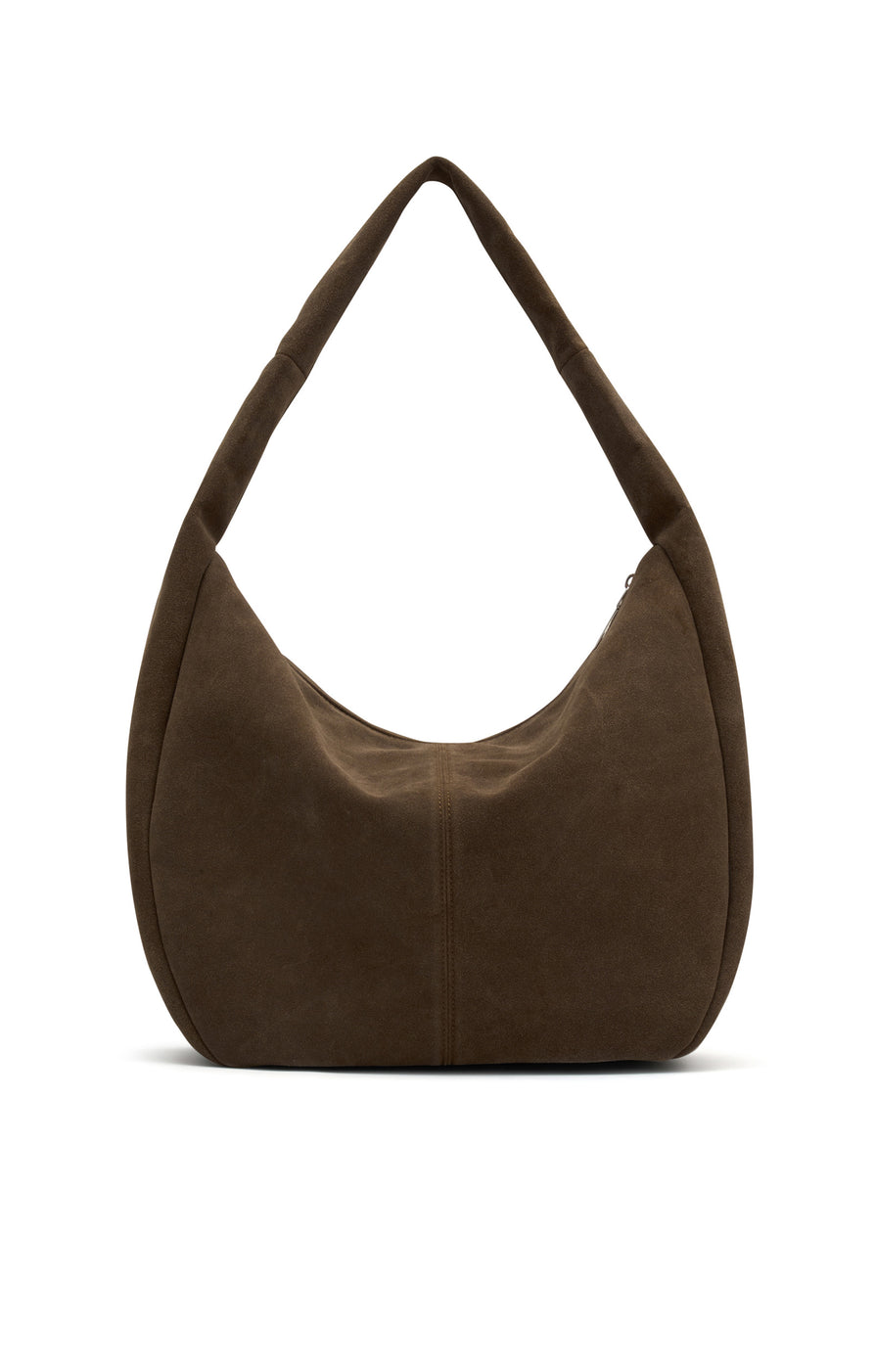 THE ZOE COCOA SUEDE BAG