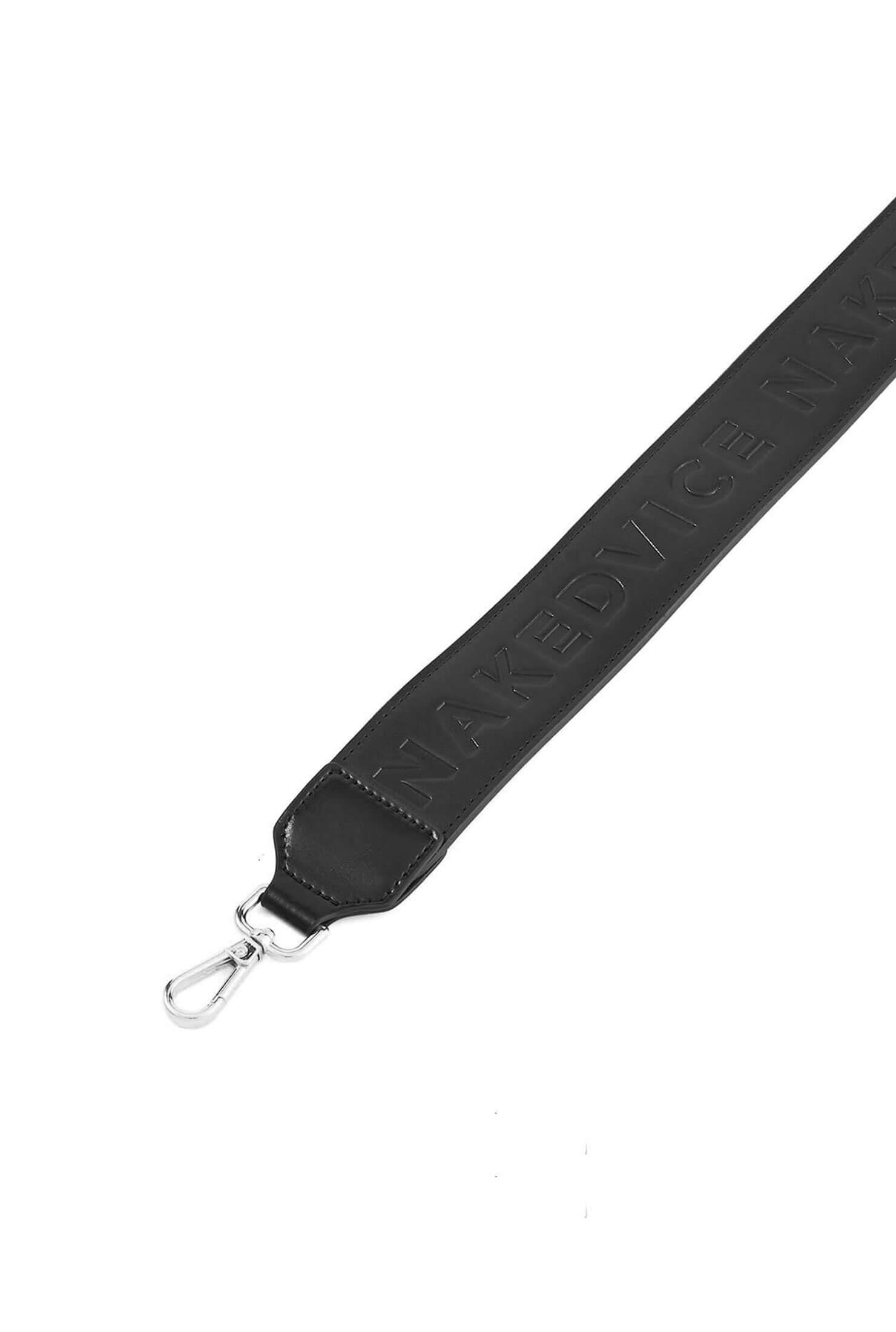 Black leather bag strap silver outlet hardware